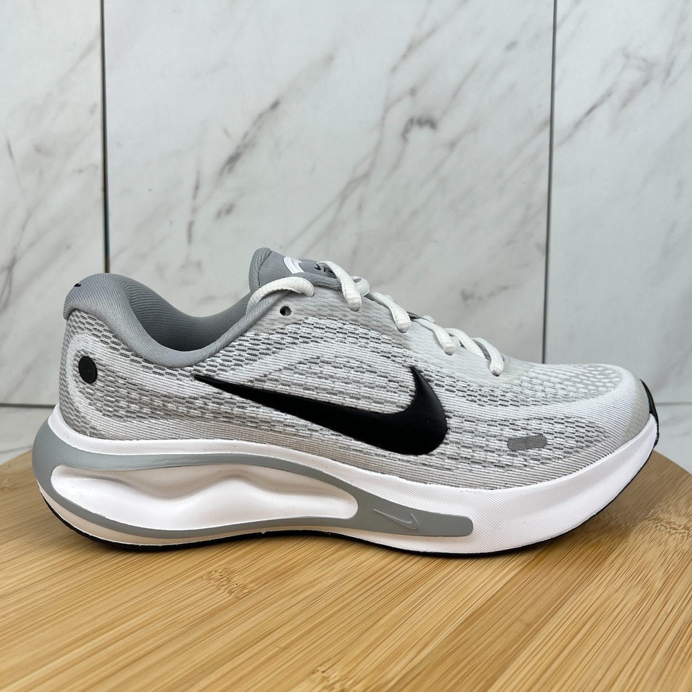 Nike Journey Run Womens Size 6.5 White Black Grey Running Shoes FJ7765-117